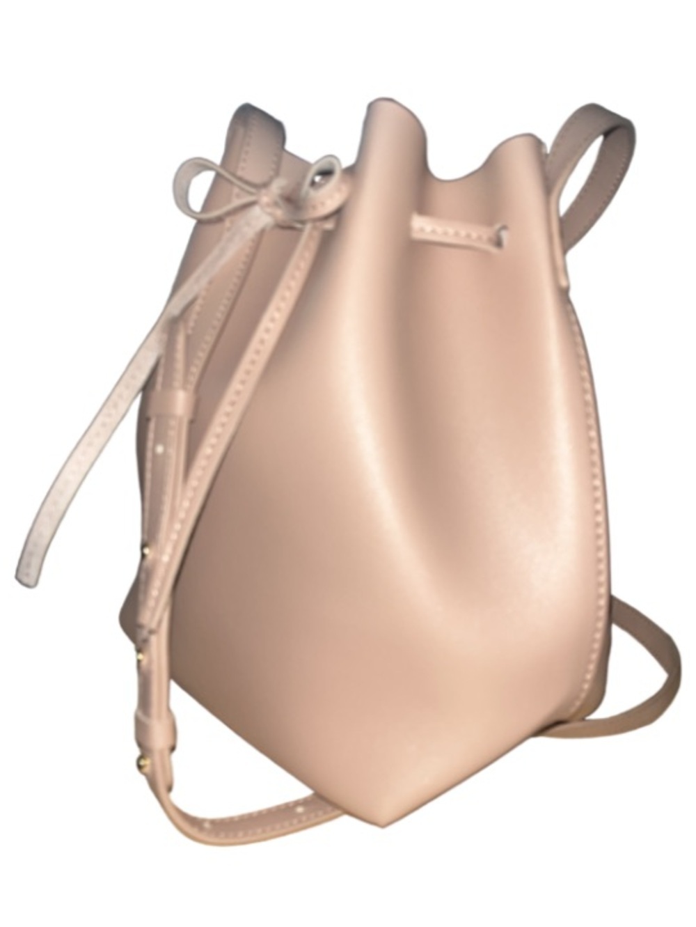 NWT KAYLA + AVA Vegan Leather Bow Tie Bucket Bag Dusty Rose - Picture 4 of 9